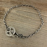 DIME HOOK & WHEEL OVAL CHAIN BRACELET