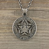 ARMY STAR STENCIL CUTCOIN PENDANT 50￠