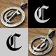 OLD ENGLISH -C- CUTCOIN PENDANT 25￠