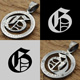 OLD ENGLISH -G- CUTCOIN PENDANT 25￠
