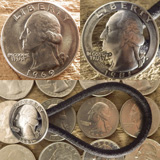 ワシントンクォーターダラーカットコンチョヘアゴム