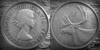 25 Cents ELIZABETH II(1st Portrait)